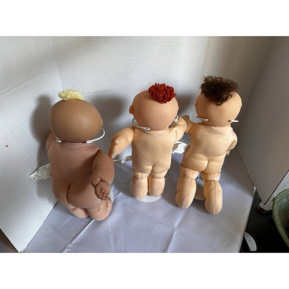 Vtg Cabbage Patch Kids Preemie Baby Dolls Lot Of 3 Has Flaws Needs TLC Paci READ - Picture 5 of 16